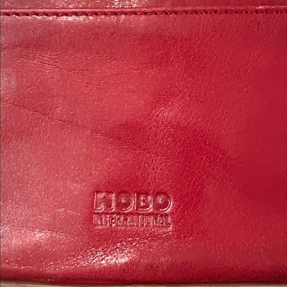 HOBO International Red Leather Crossbody Wallet Organizer Bag
